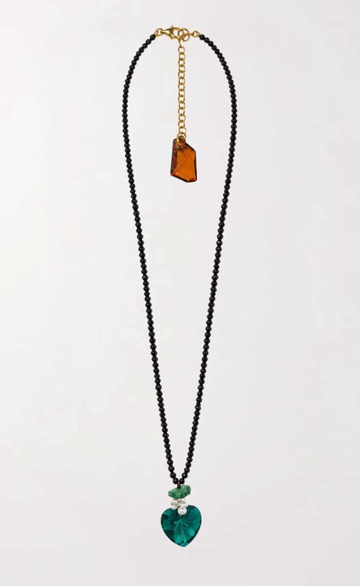 NECKLACE SPINEL, FW PEARL & SWAROVSKI