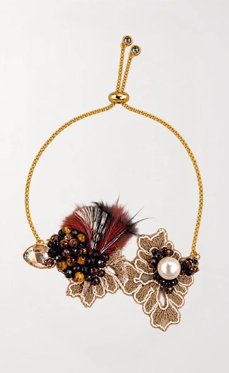 LACE BRACELET TIGER EYE FW PEARL SWAROVSKI