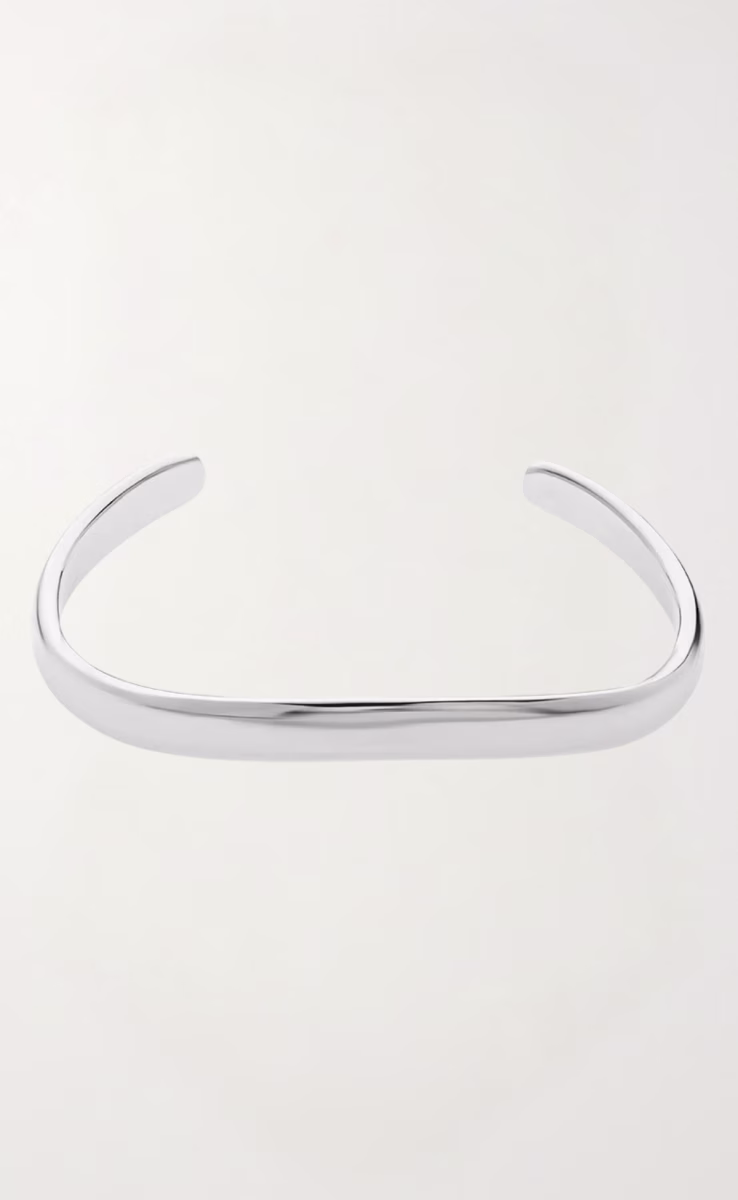 POLISHED CUFF BRACELET RHODIUM PLATED