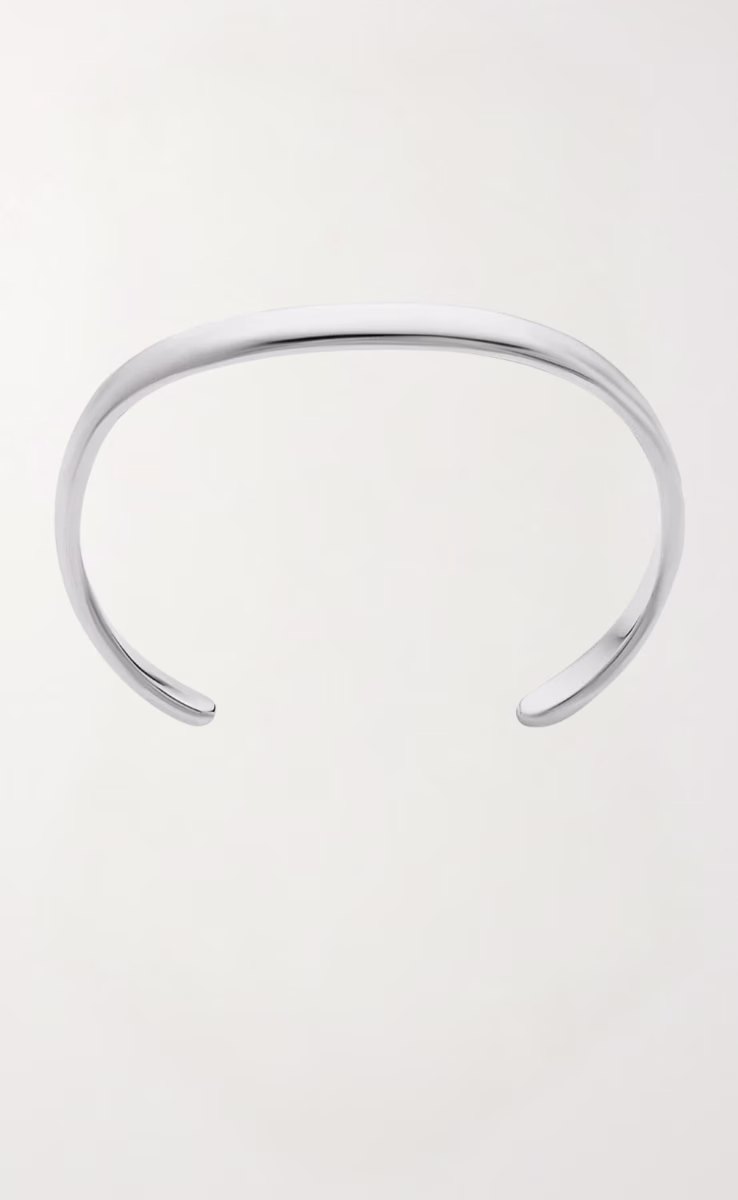 POLISHED CUFF BRACELET RHODIUM PLATED