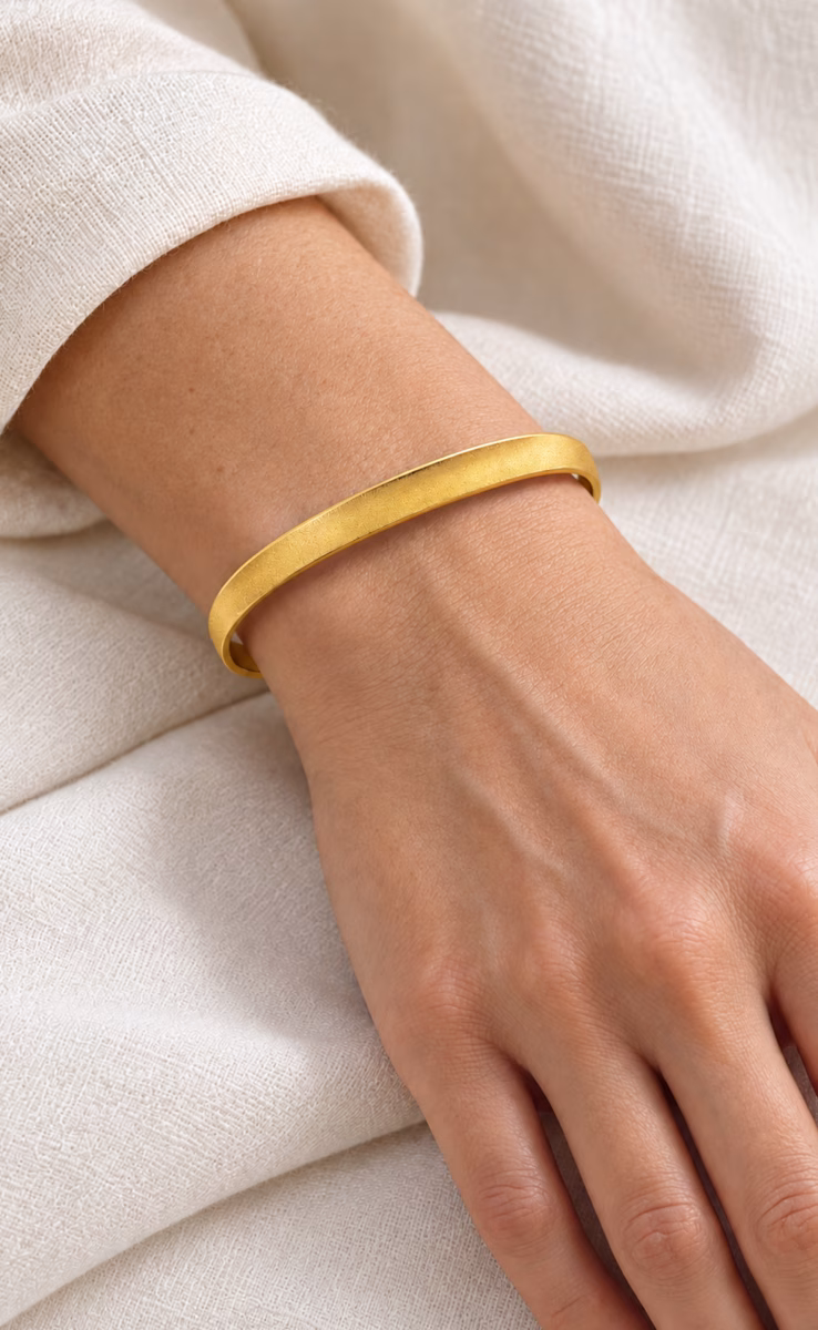 HAMMERED CUFF BRACELET 24K GOLD PLATED