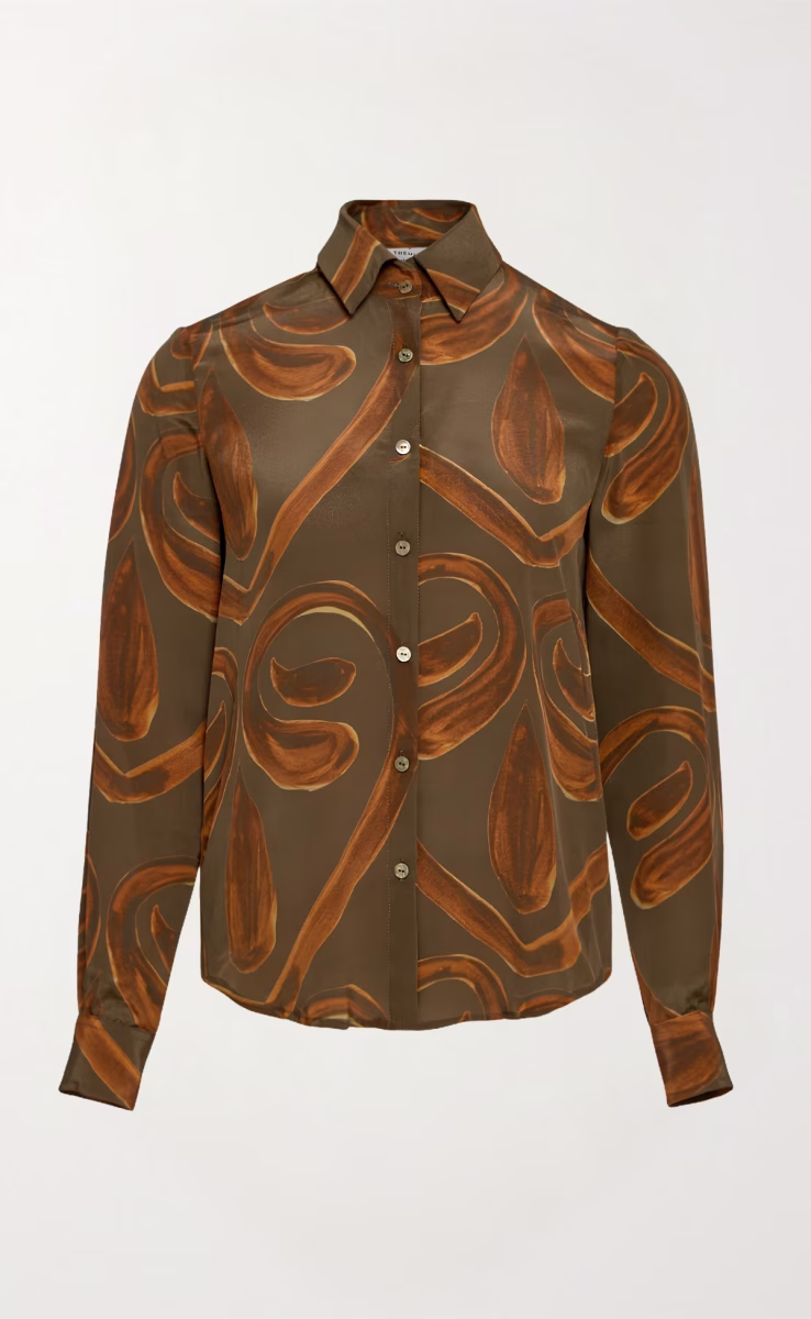 AMORE SILK SHIRT KHAKI