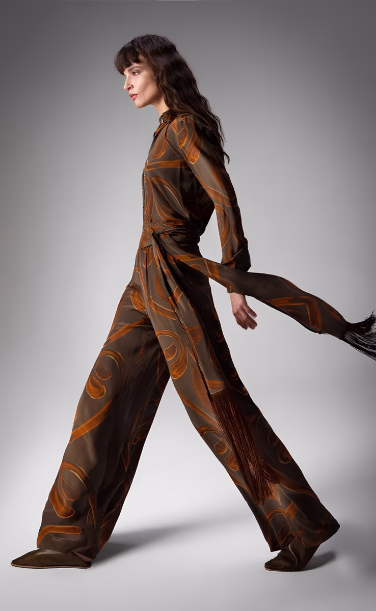 AMORE SILK SHIRT KHAKI