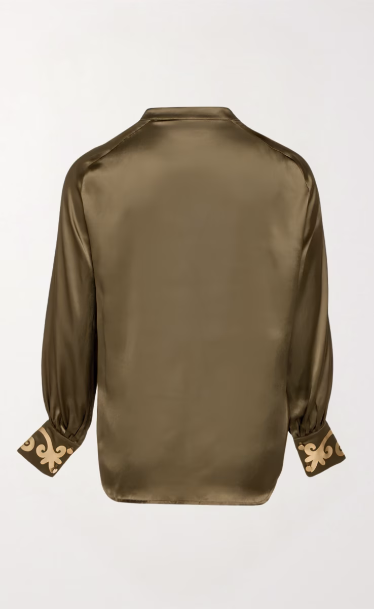 IONIA SILK SHIRT OLIVE GREEN