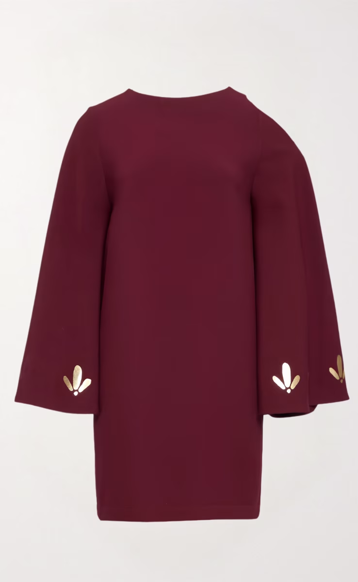 AUREA MINI DRESS W/FLARED SLEEVES RED