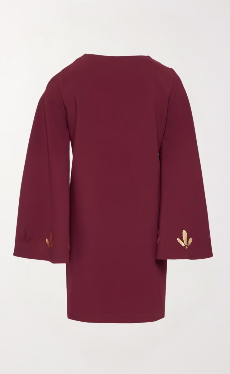 AUREA MINI DRESS W/FLARED SLEEVES RED