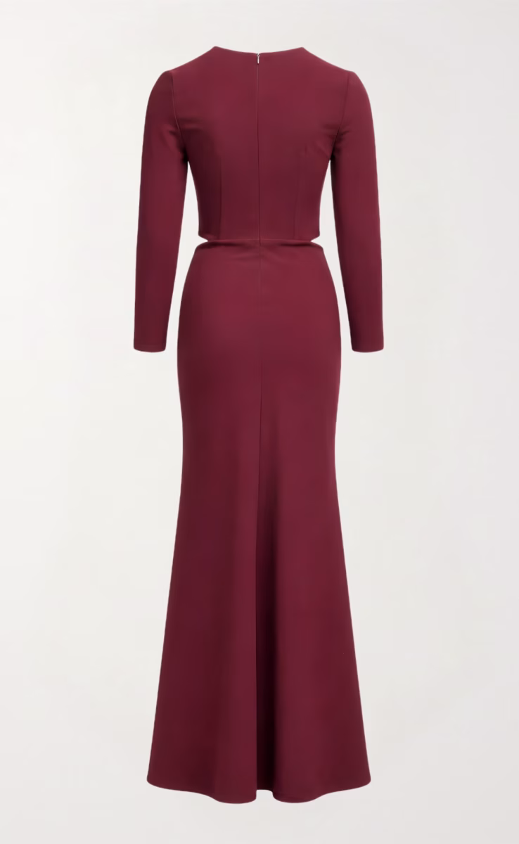 IONIA GOLD MAXI DRESS W/CUT OUTS RED