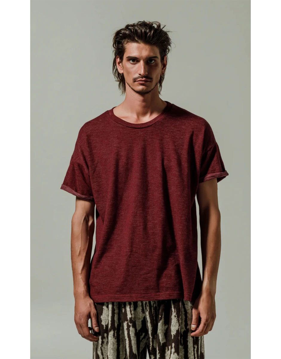 SQUARE T-SHIRT BORDEAUX