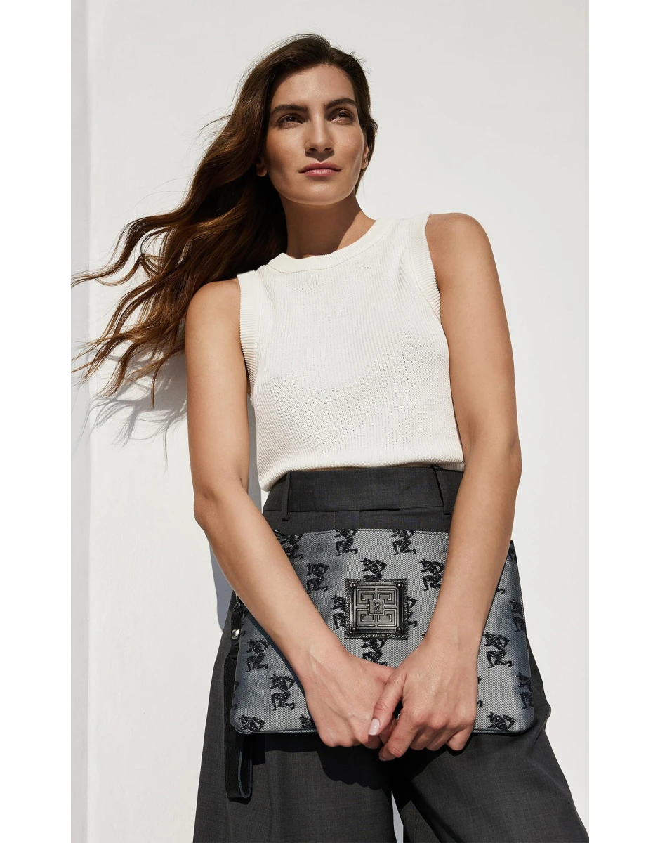 KLEOS BAG MINO LUREX SILVER