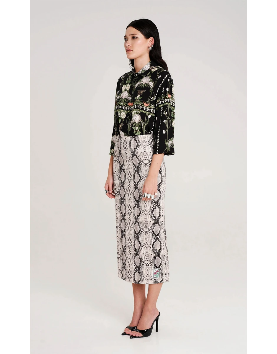 SERPENTINE MIDI SKIRT