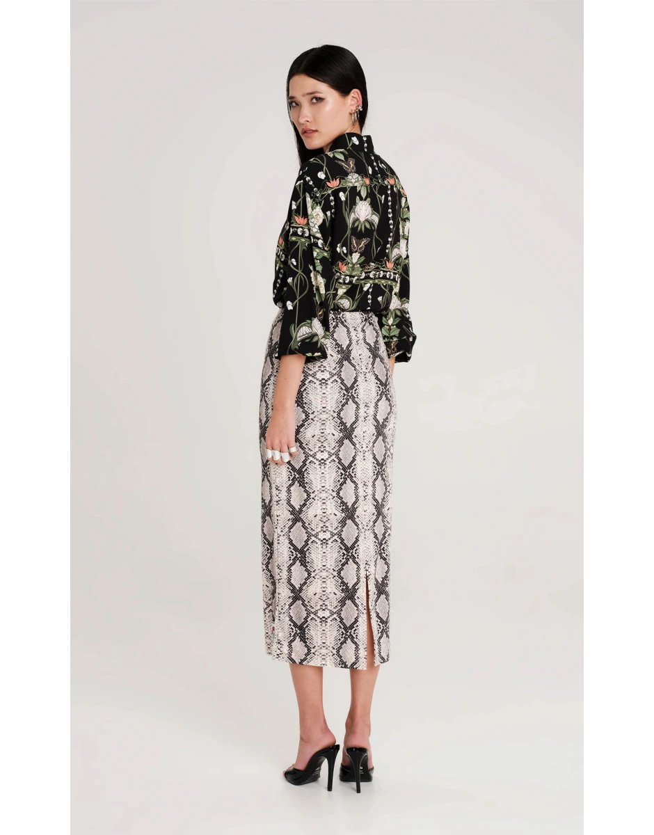 SERPENTINE MIDI SKIRT