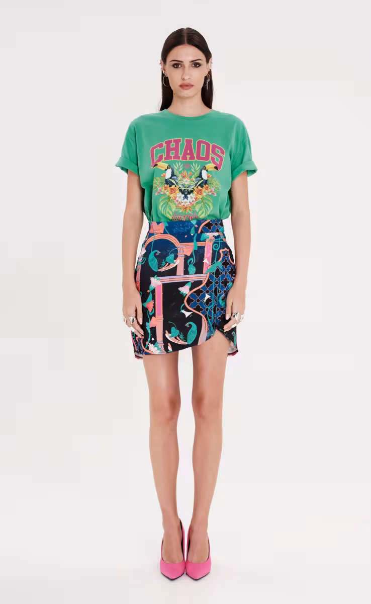 EPOQUE ASSYMETRIC SKIRT -JACQUARD