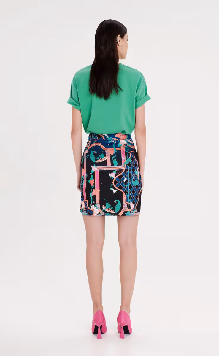 EPOQUE ASSYMETRIC SKIRT -JACQUARD