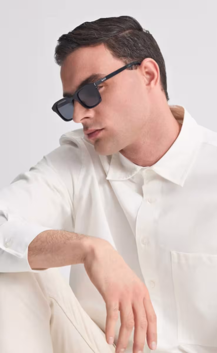 SUNGLASSES EREVOS BLACK SANTORINI WITH SHADE GREY LENSES
