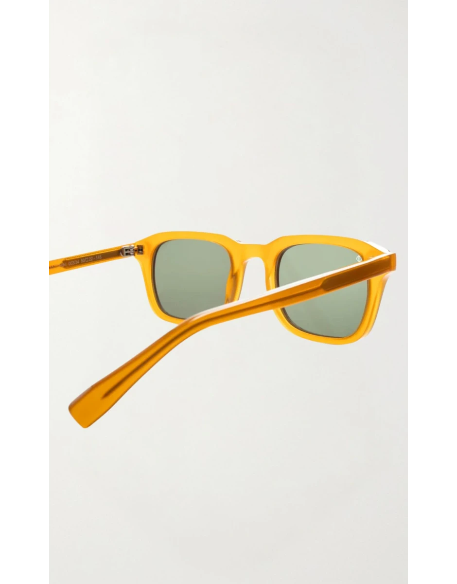 SUNGLASSES ELECTRUM AMBER SANTORINI WITH ALGAE GREEN LENSES