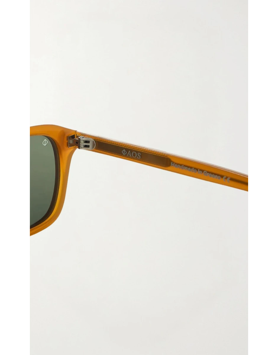 SUNGLASSES ELECTRUM AMBER SANTORINI WITH ALGAE GREEN LENSES