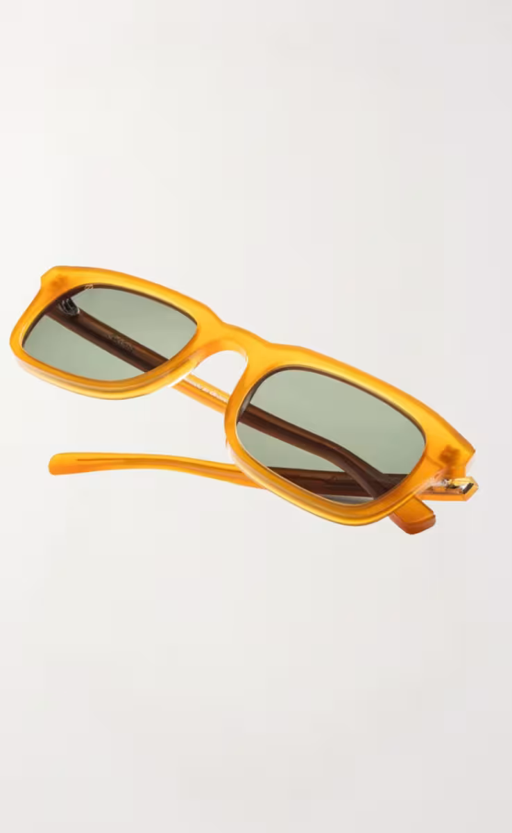 SUNGLASSES ELECTRUM AMBER SANTORINI WITH ALGAE GREEN LENSES
