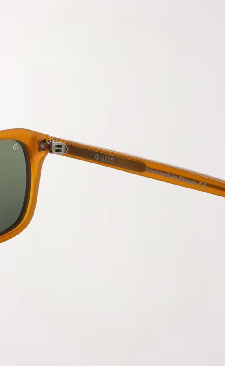 SUNGLASSES ELECTRUM AMBER SANTORINI WITH ALGAE GREEN LENSES