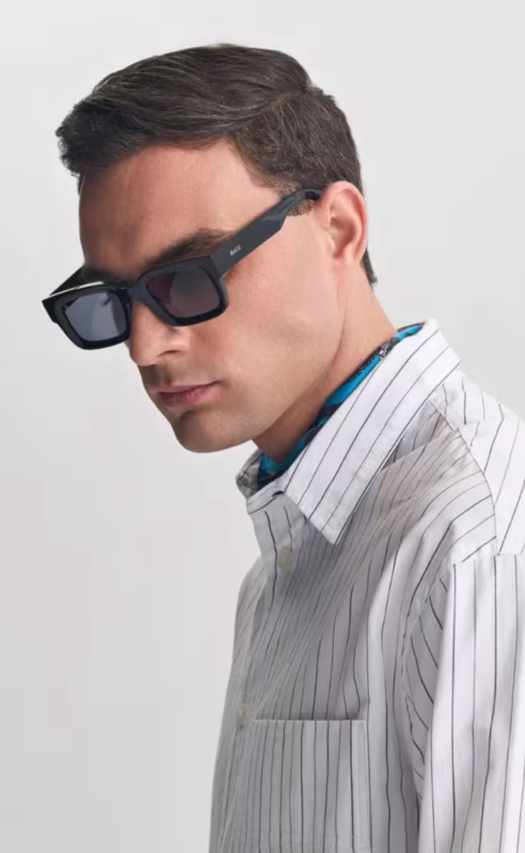 SUNGLASSES EREVOS BLACK CRETE WITH SHADE GREY LENSES