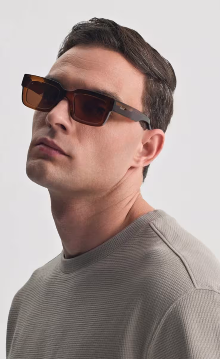 SUNGLASSES CRYSTAL BROWN CRETE WITH REED BROWN LENSES