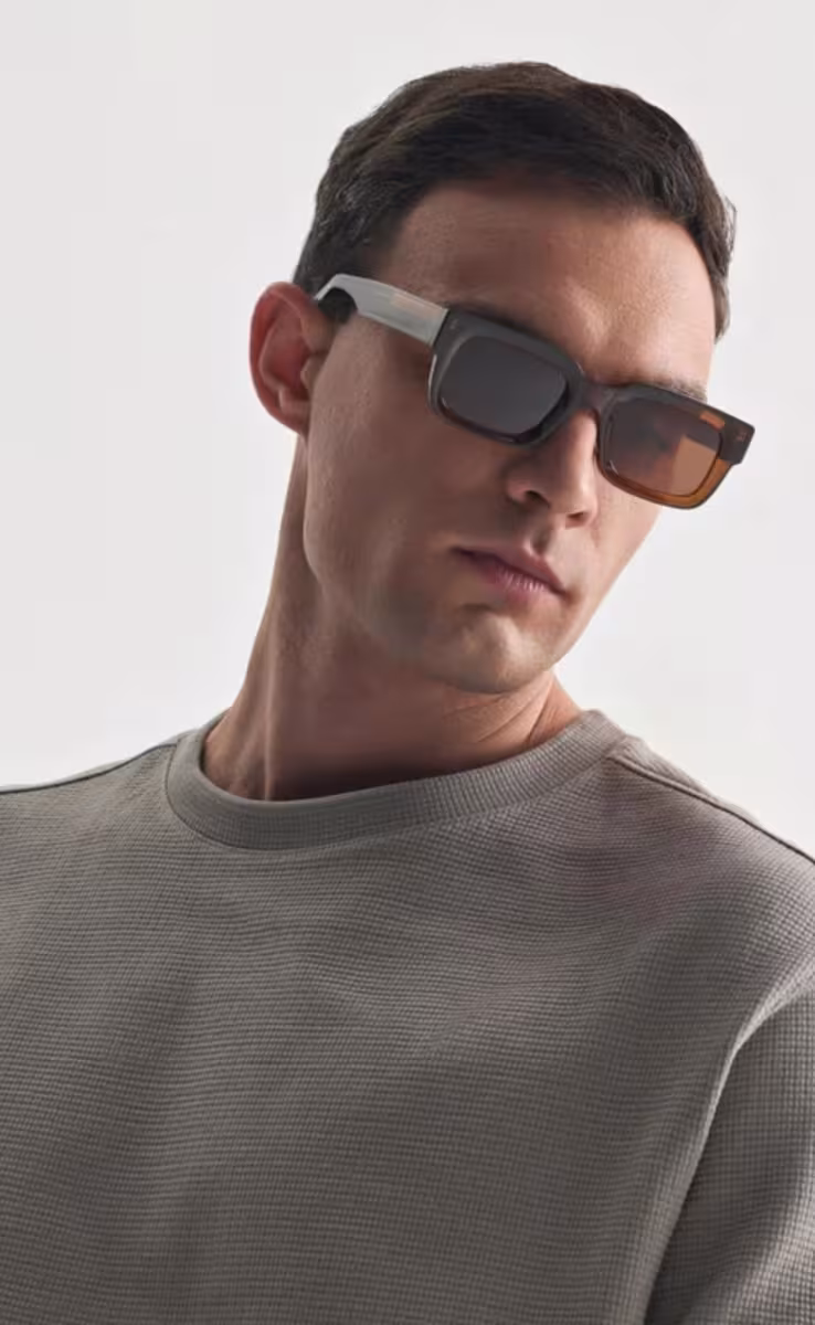 SUNGLASSES CRYSTAL BROWN CRETE WITH REED BROWN LENSES