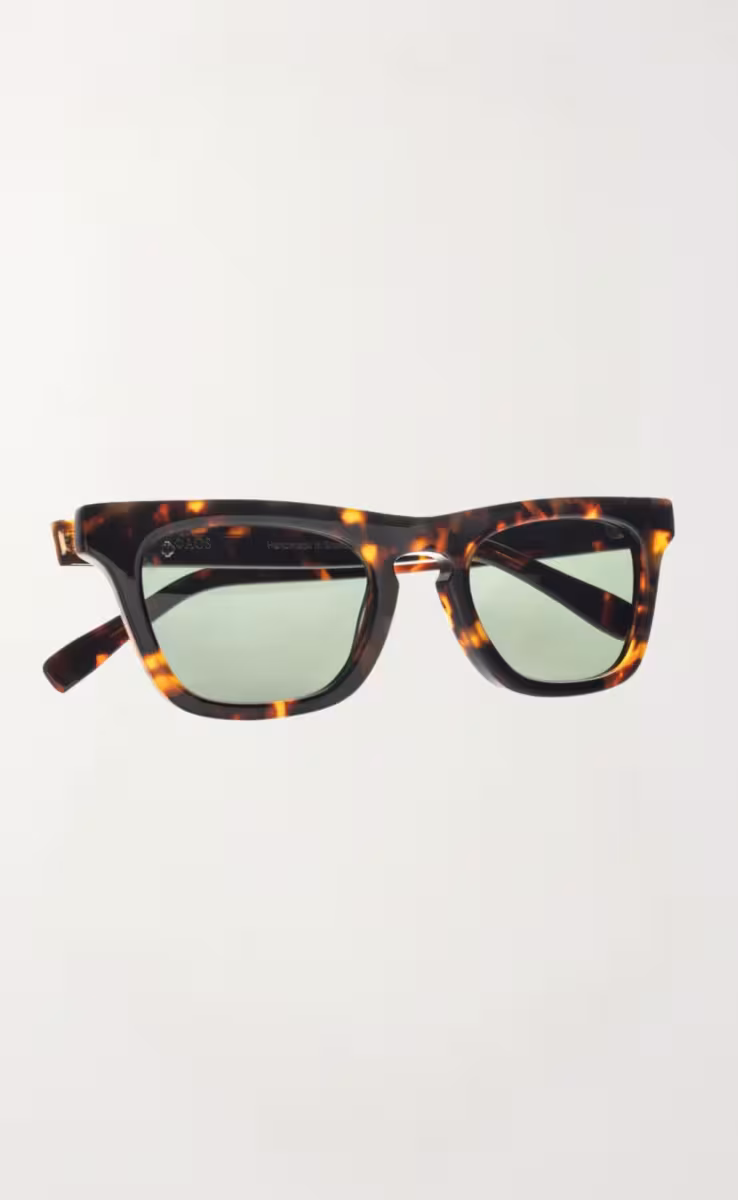 SUNGLASSES MARBLE BROWN ICARIA WITH ALGAE GREEN LENSES
