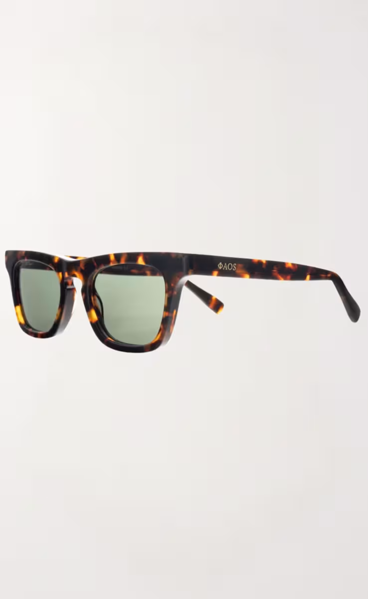 SUNGLASSES MARBLE BROWN ICARIA WITH ALGAE GREEN LENSES
