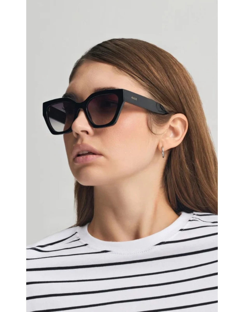 SUNGLASSES SKYROS IN EREVOS BLACK WITH SUNSET GREY LENSES