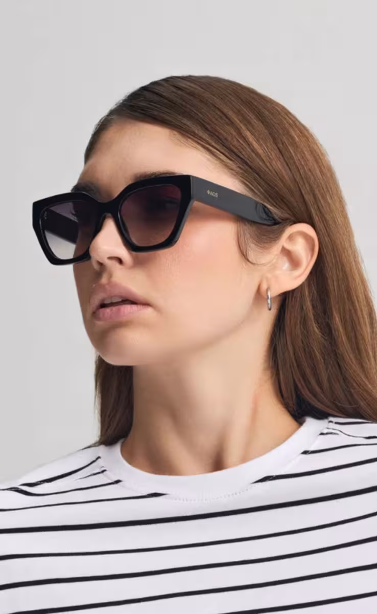 SUNGLASSES SKYROS IN EREVOS BLACK WITH SUNSET GREY LENSES