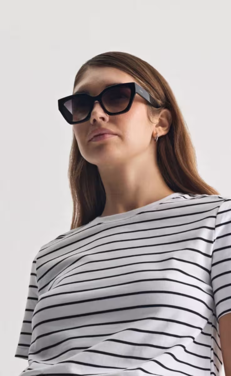 SUNGLASSES SKYROS IN EREVOS BLACK WITH SUNSET GREY LENSES