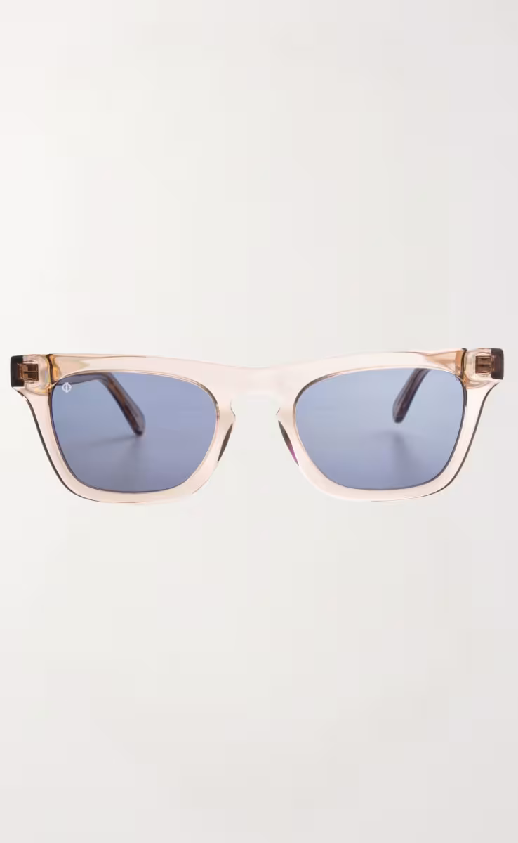 SUNGLASSES ICARIA IN CRYSTAL BEIGE WITH AEGEAN BLUE LENSES