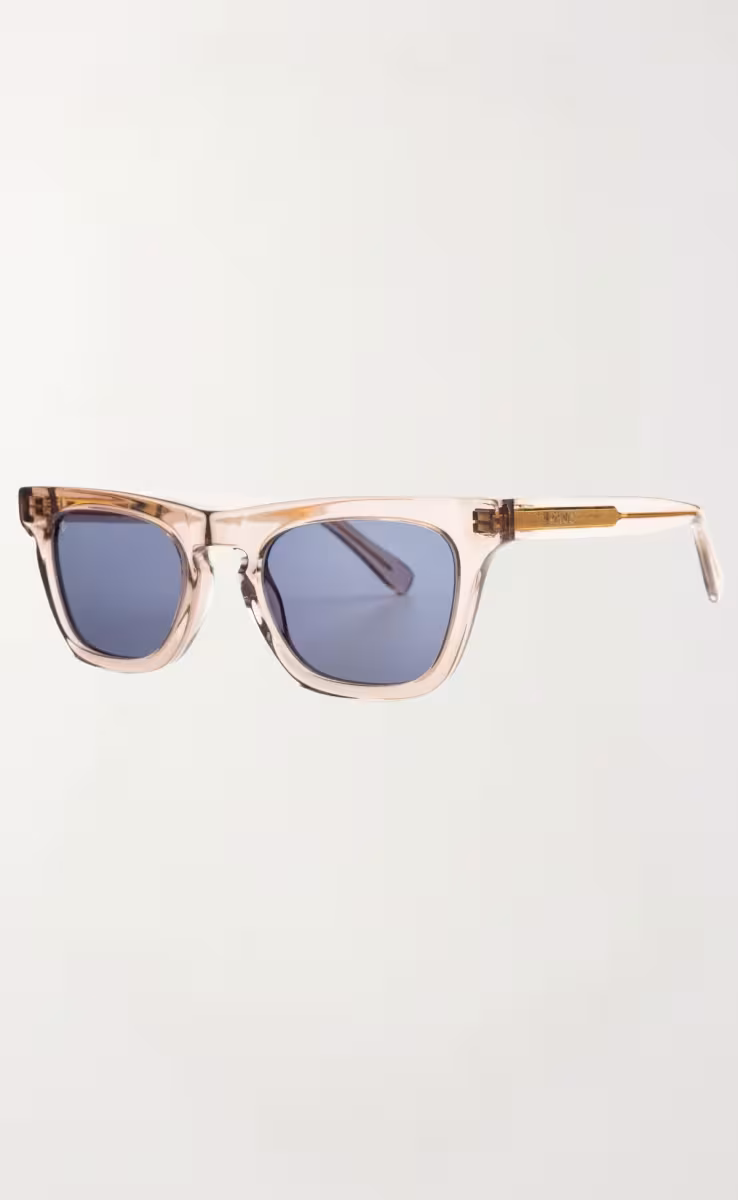 SUNGLASSES ICARIA IN CRYSTAL BEIGE WITH AEGEAN BLUE LENSES