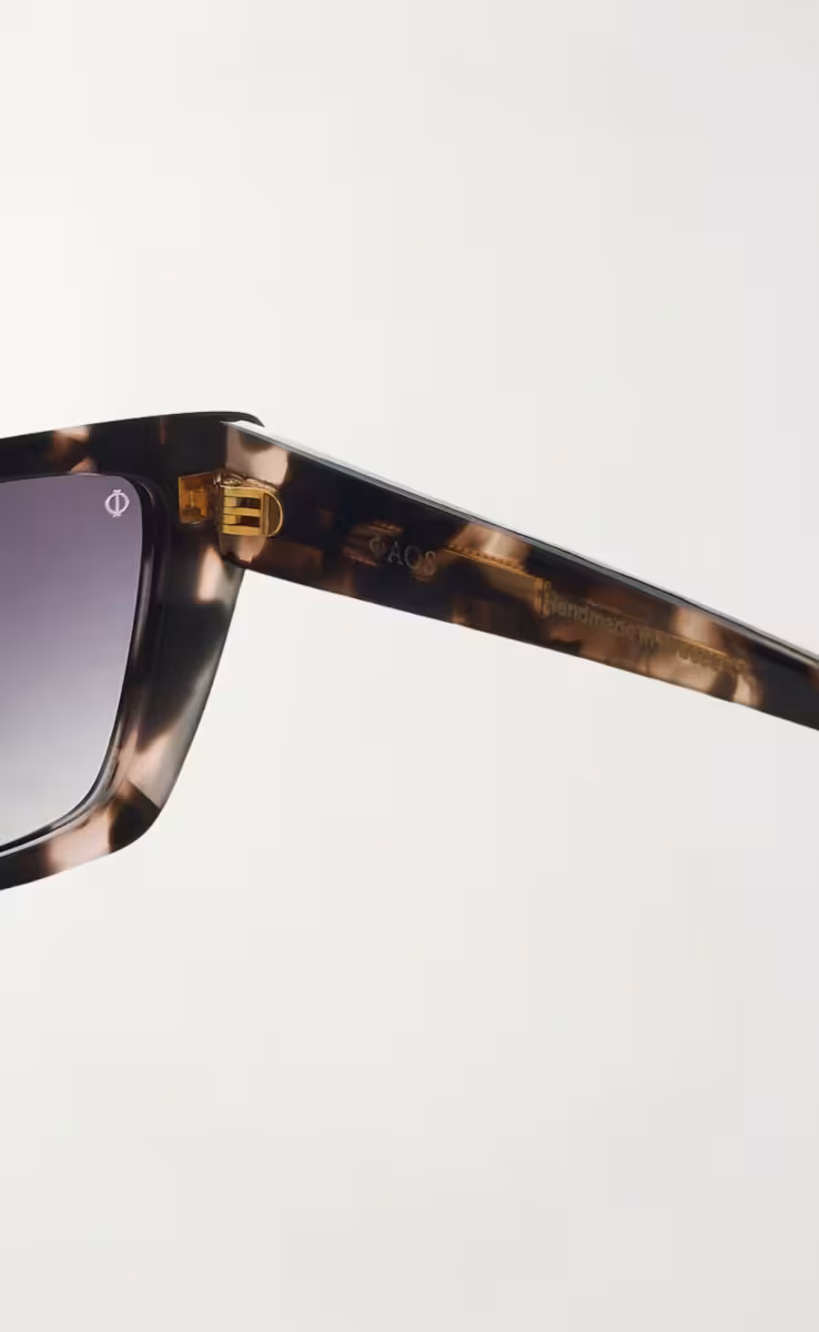 SUNGLASSES CORFU IN MARBLE BEIGE WITH STONE BROWN LENSES