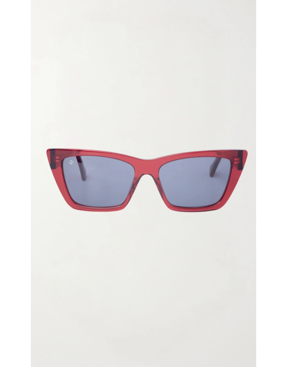 SUNGLASSES CORFU IN CRYSTAL RED WITH SHADE GREY LENSES