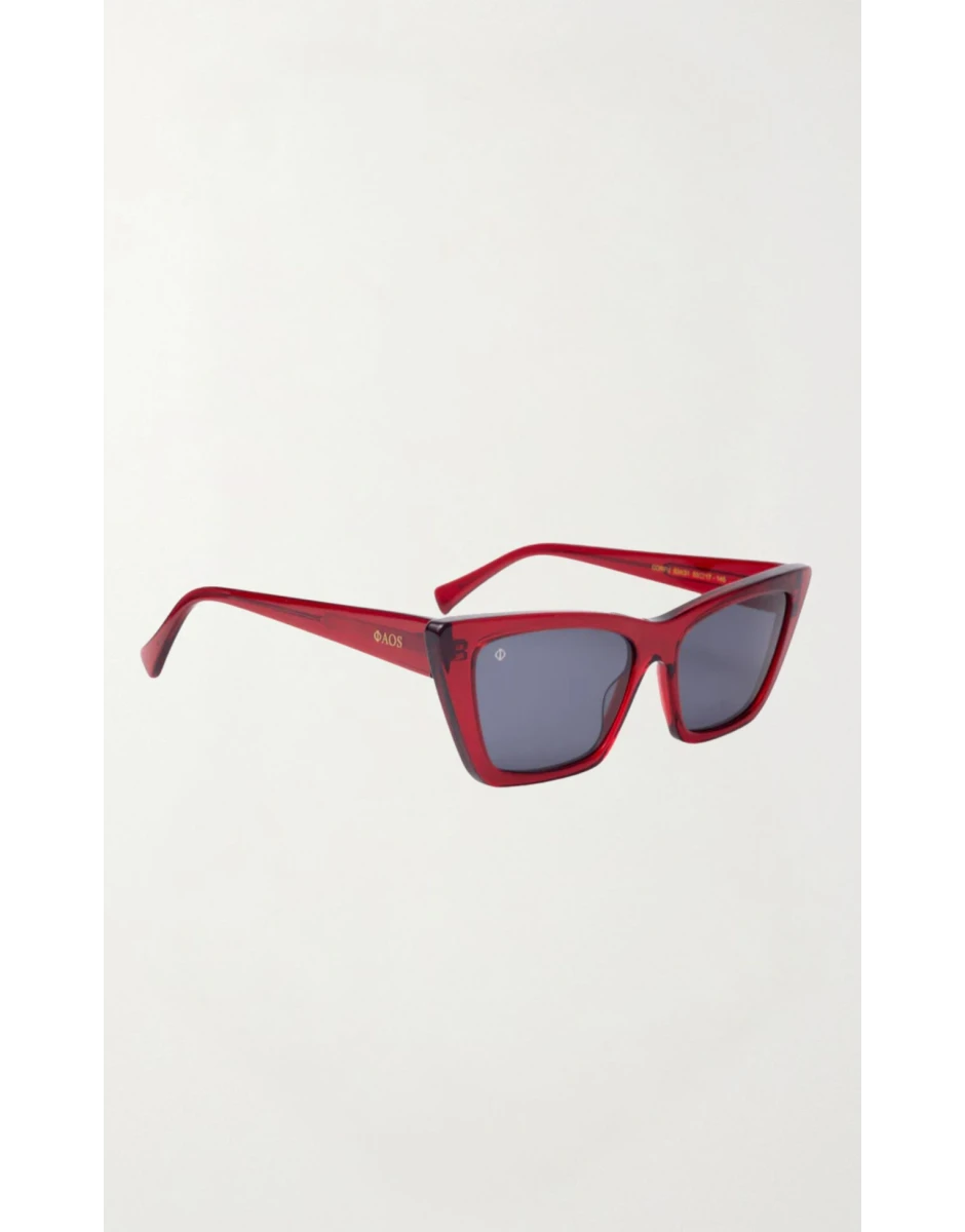 SUNGLASSES CORFU IN CRYSTAL RED WITH SHADE GREY LENSES