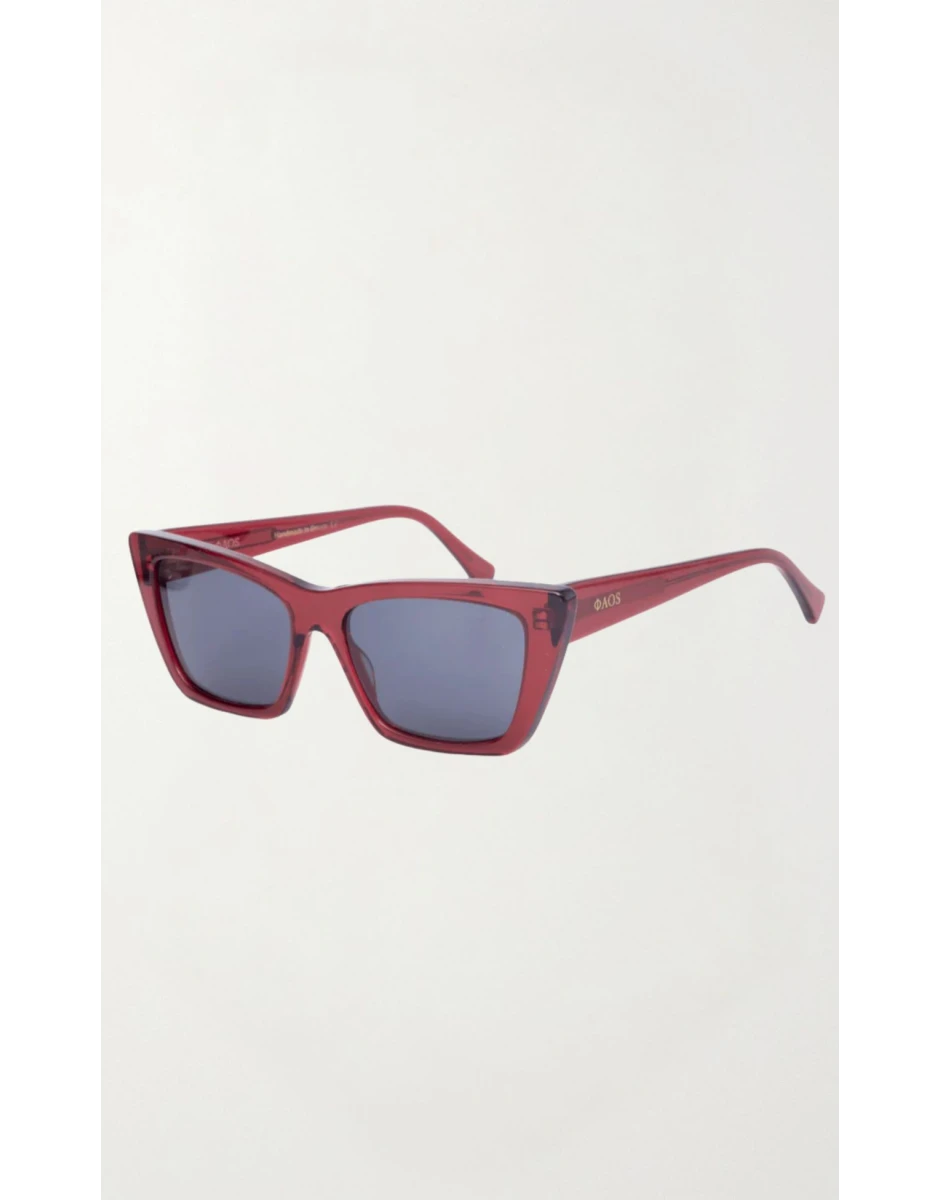 SUNGLASSES CORFU IN CRYSTAL RED WITH SHADE GREY LENSES