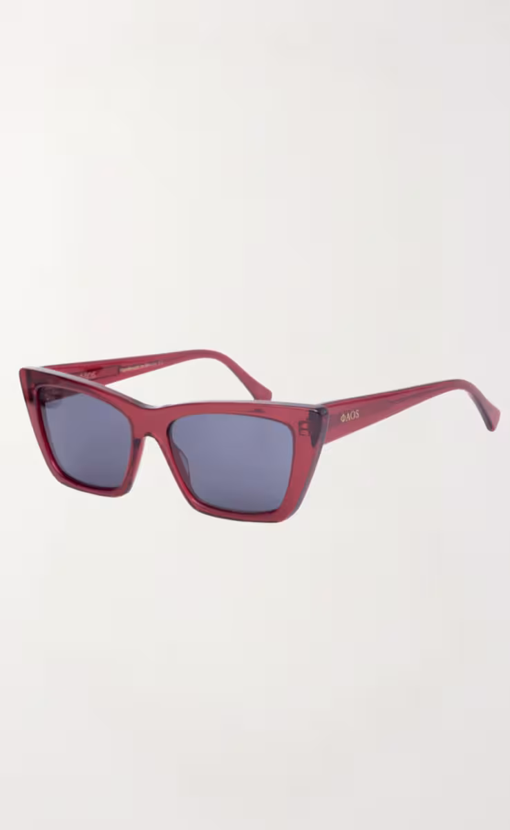 SUNGLASSES CORFU IN CRYSTAL RED WITH SHADE GREY LENSES