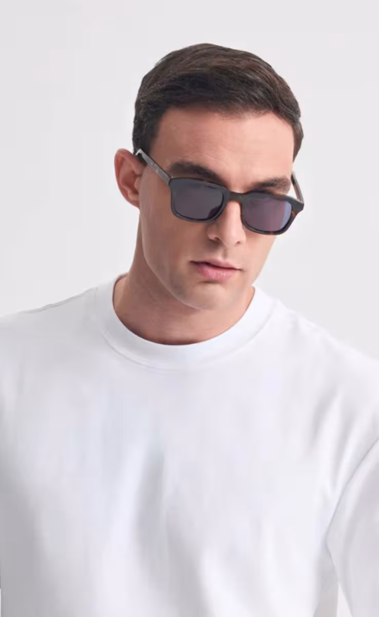 SUNGLASSES SANTORINI MARBLE BROWN WITH AEGEAN BLUE LENSES
