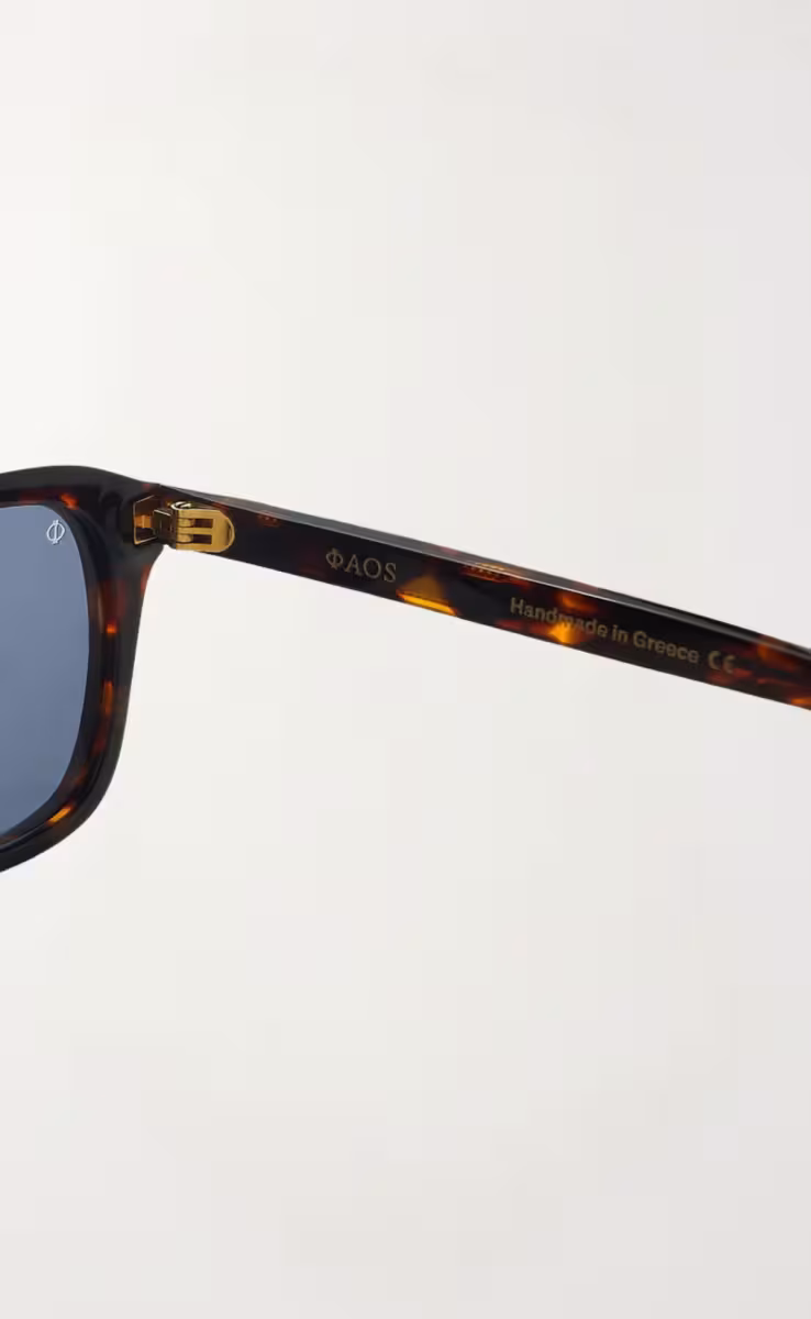 SUNGLASSES SANTORINI MARBLE BROWN WITH AEGEAN BLUE LENSES