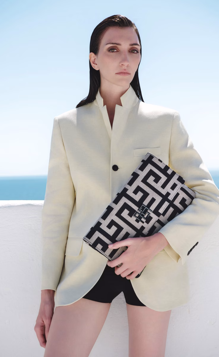 EPOS LARGE CLUTCH BEIGE BLACK