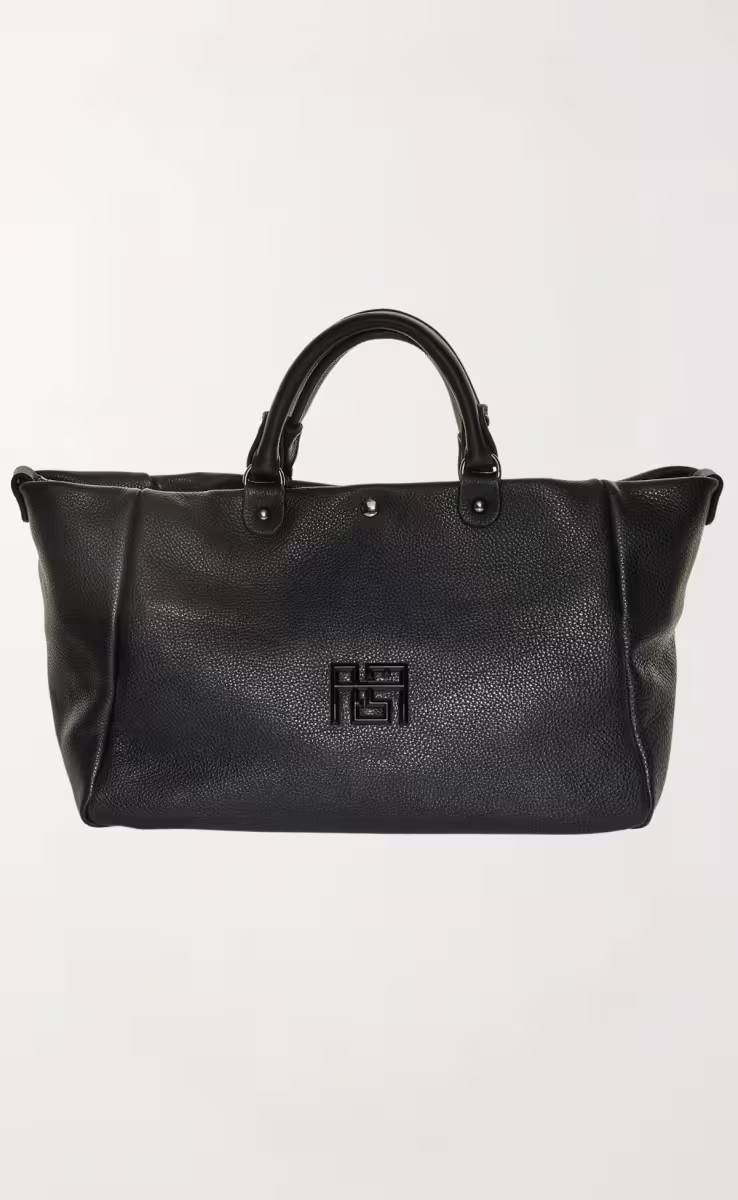 IRIS LEATHER TOTE MEDIUM BAG BLACK