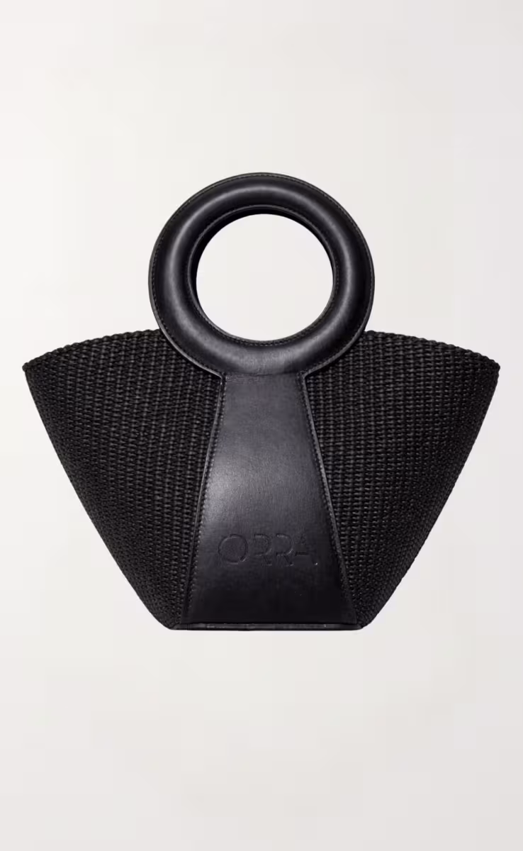 ANASTILOSI RAFFIA BAG BLACK