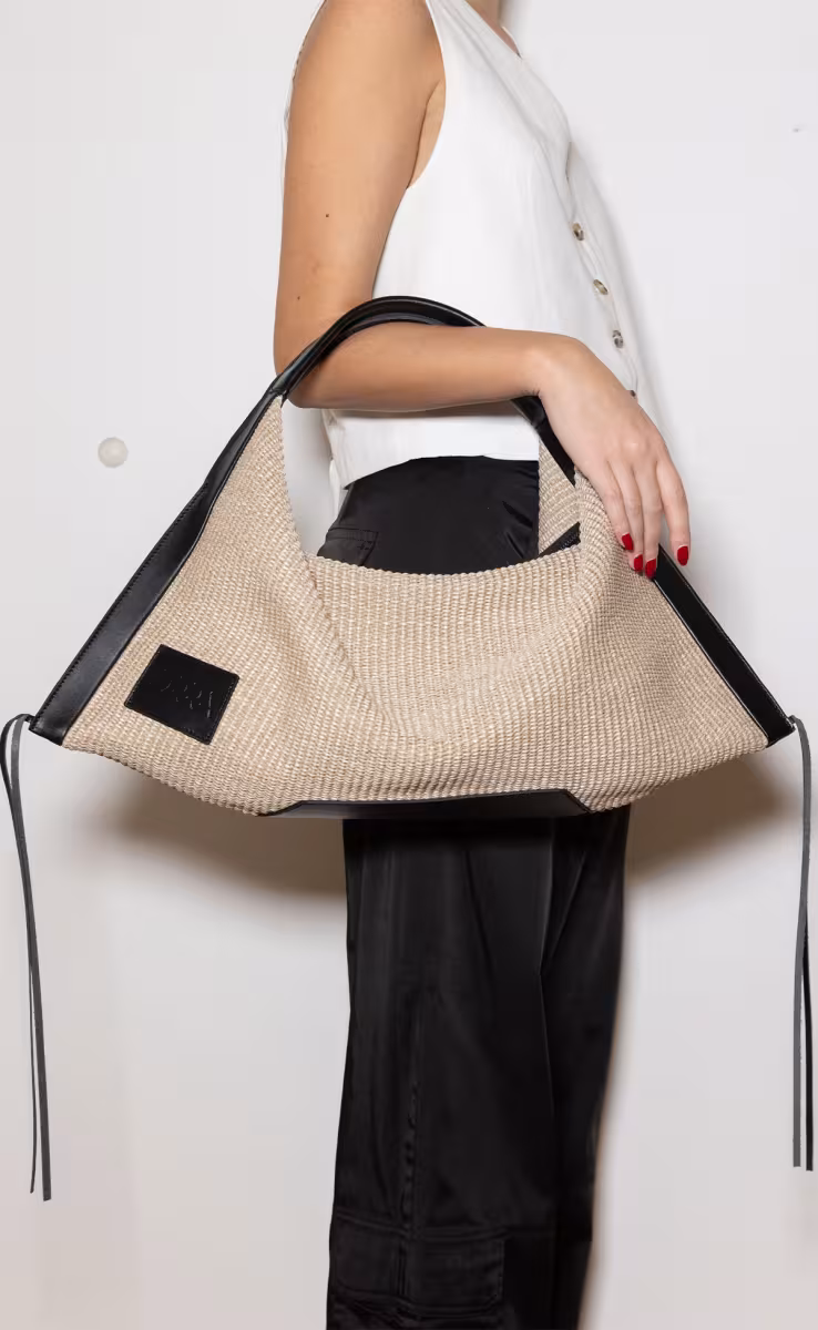 ΤΣΑΝΤΑ GRACE RAFFIA ΜΠΕΖ