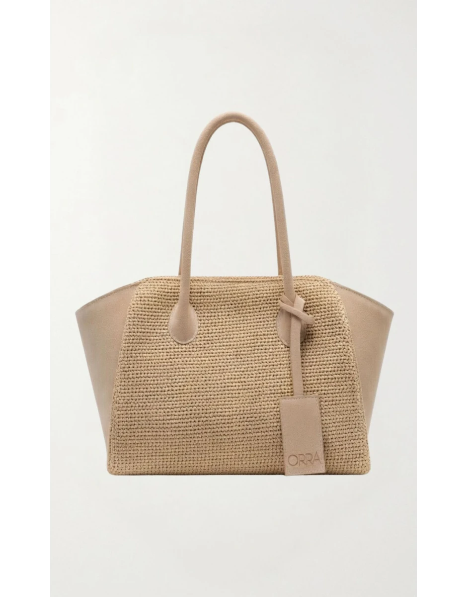 EDEN RAFFIA BAG SUEDE BEIGE