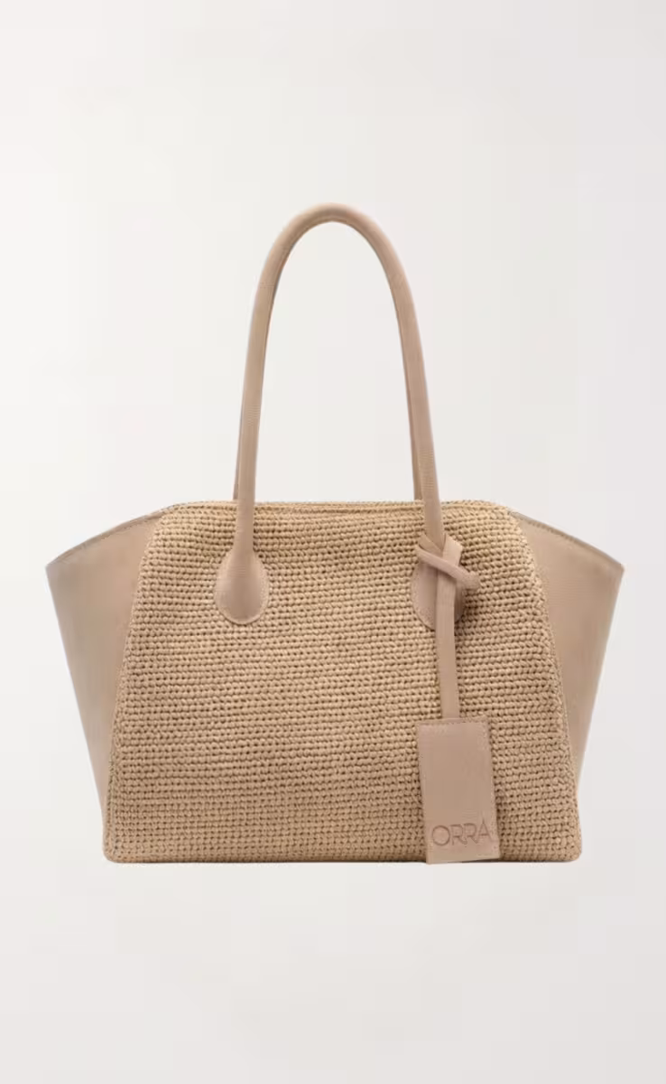 ΤΣΑΝΤΑ EDEN RAFFIA SUEDE ΜΠΕΖ