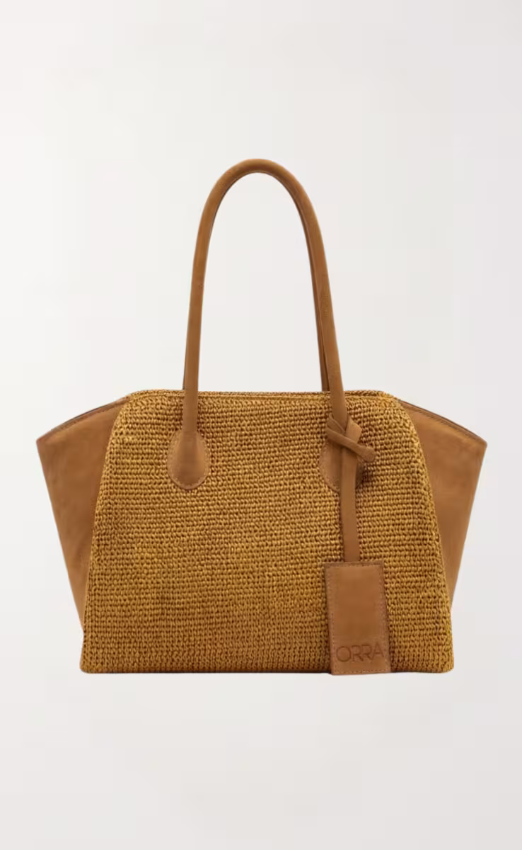EDEN NEW RAFFIA BAG SUEDE BROWN