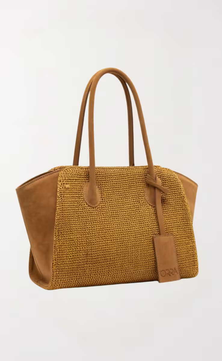 EDEN NEW RAFFIA BAG SUEDE BROWN