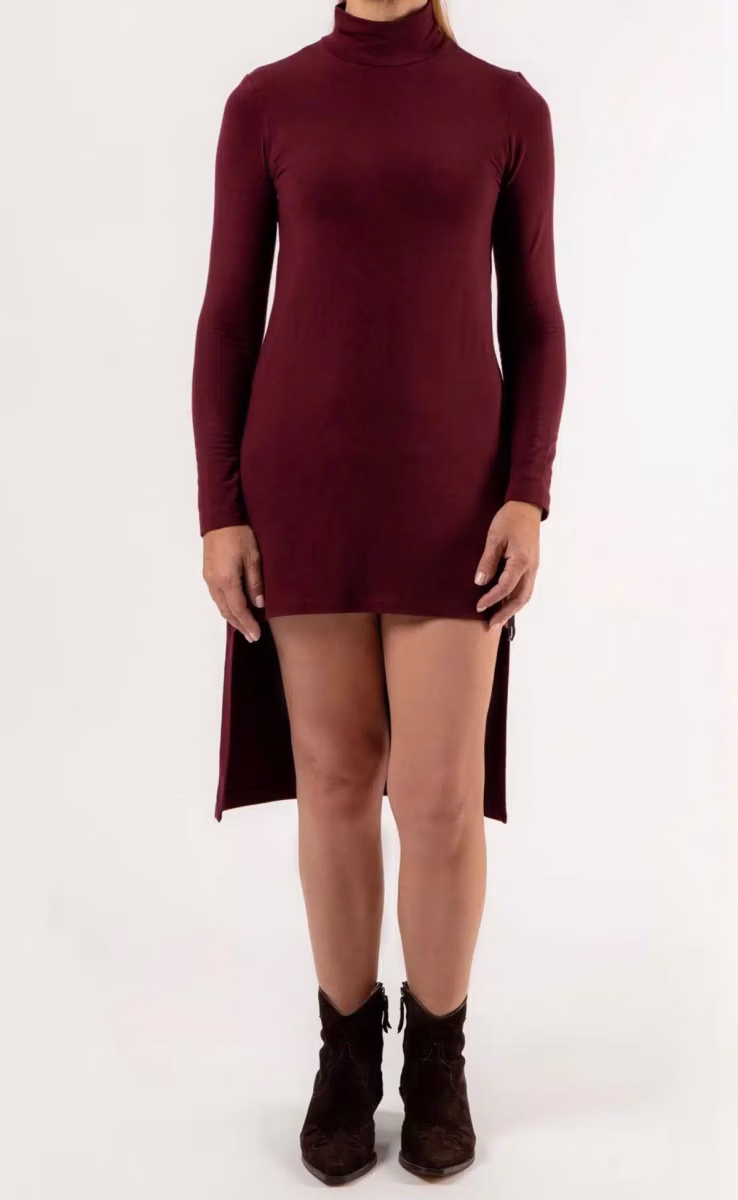 SHORT DRESS TURTLNECK VITAL BORDEAUX