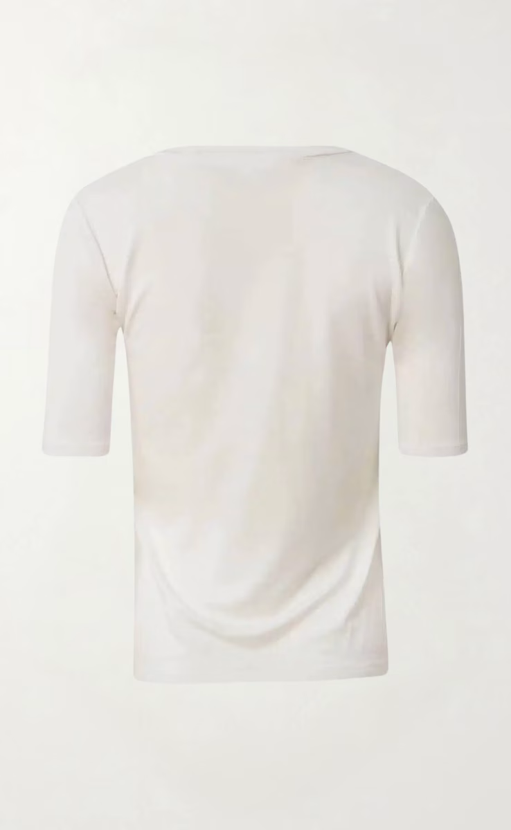 V NECK SHORT SLEEVE TOP WHITE