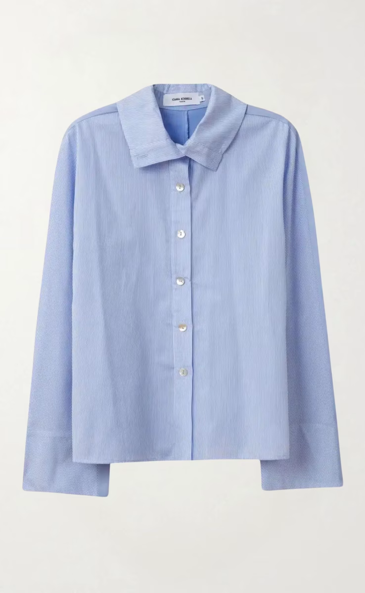 OVERSIZED SHIRT STRIPE LIGHT BLUE